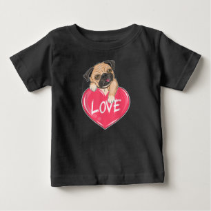 Cute I Steal Hearts Pug Valentine Day Gift Baby T-Shirt
