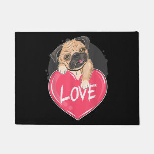 Cute I Steal Hearts Pug   Valentine Day Gift Doormat