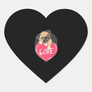 Cute I Steal Hearts Pug Valentine Day Gift Heart Sticker