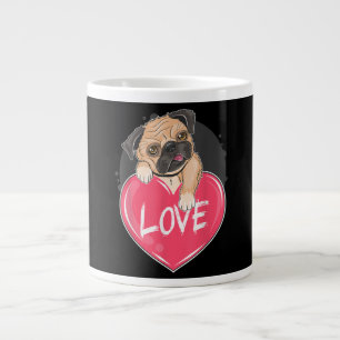 Cute I Steal Hearts Pug Valentine Day Gift Large Coffee Mug