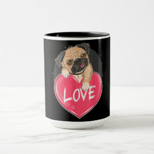 Cute I Steal Hearts Pug   Valentine Day Gift Mug