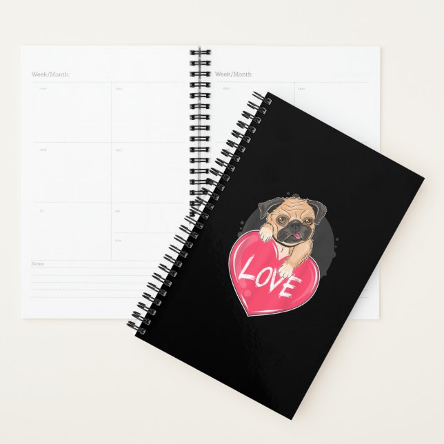 Cute I Steal Hearts Pug | Valentine Day Gift Planner (Display)
