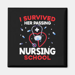 Cute I Survived Her Ping Nursing School Graduation Magnet