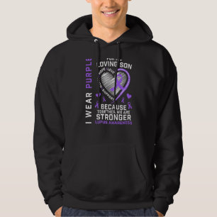 Cute I Wear Purple For My Son Lupus Awareness Ribb Hoodie