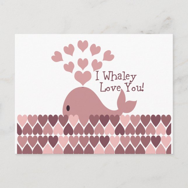 Cute I whaley Love You! design Postcard (Front)