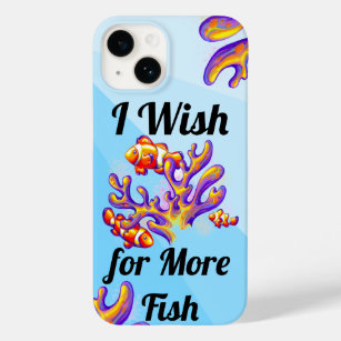 Cute "I Wish for More Fish" Clown Fish & Coral Case-Mate iPhone 14 Case