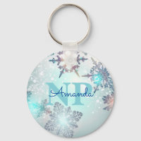 Cute Ice Blue Snowflake Personalised Name NP Nurse