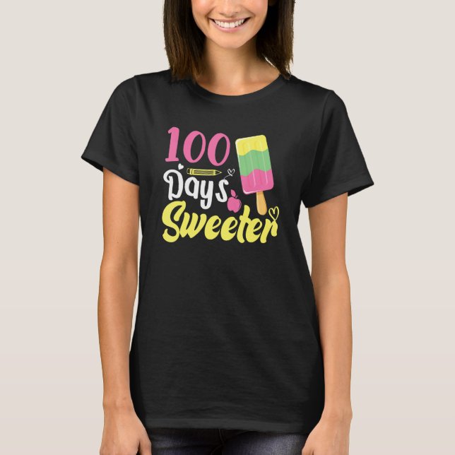 Cute Ice Cream  100 day of school Teacher Boy Girl T-Shirt (Front)
