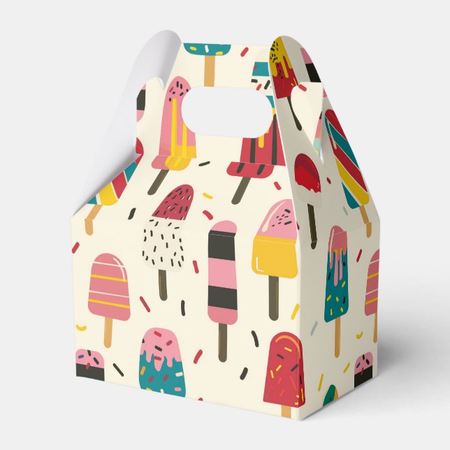 Cute ice cream Birthday party  Favour Box (Front Side)