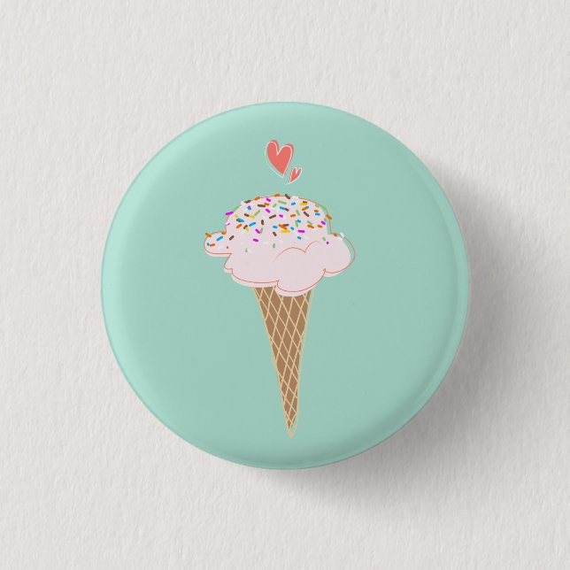 Cute Ice Cream Cone   3 Cm Round Badge (Front)