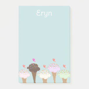 Cute Ice Cream Cone Label Post-it Notes