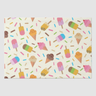 Cute Ice Cream cones and Popsicles Pattern Tissue Paper