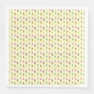 Cute Ice Cream Cones Popsicle Ice Blocks on Yellow Napkin