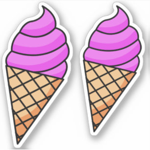 Cute Ice Cream Cones vinyl-cut stickers