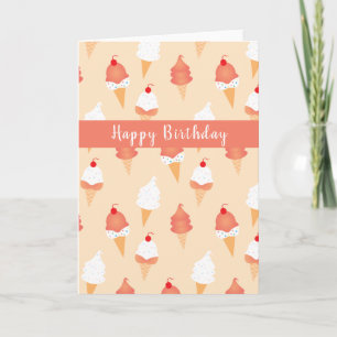 Cute Ice Cream Cones With Sprinkles Pattern Card