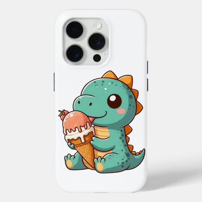 Cute ice cream eating dino Case-Mate iPhone case (Back)