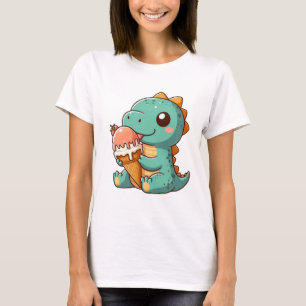 Cute ice cream eating dino T-Shirt