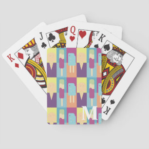 Cute Ice Cream Foodie Colourful Colour Blocks Playing Cards