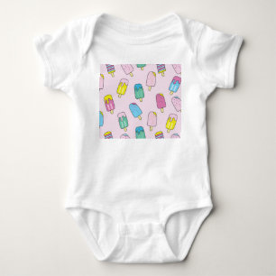 Cute ice cream: fruit pattern. baby bodysuit