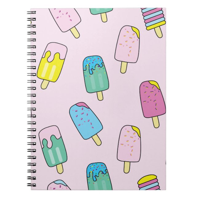 Cute ice cream: fruit pattern. notebook (Front)