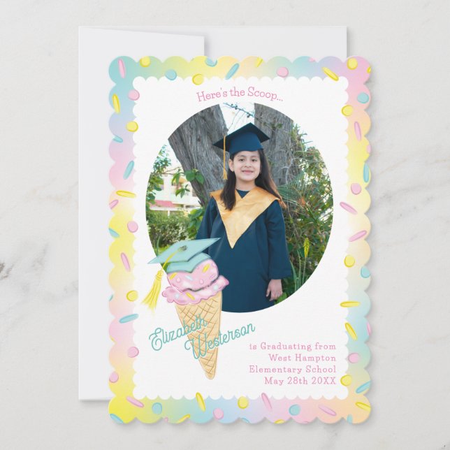 Cute Ice Cream Graduation Announcement Photo (Front)