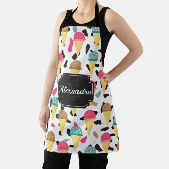 Cute Ice Cream Pattern Apron (Insitu)
