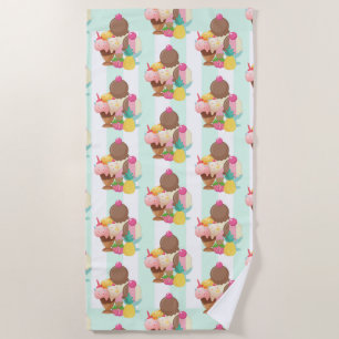 Cute Ice Cream Pattern Beach Towel