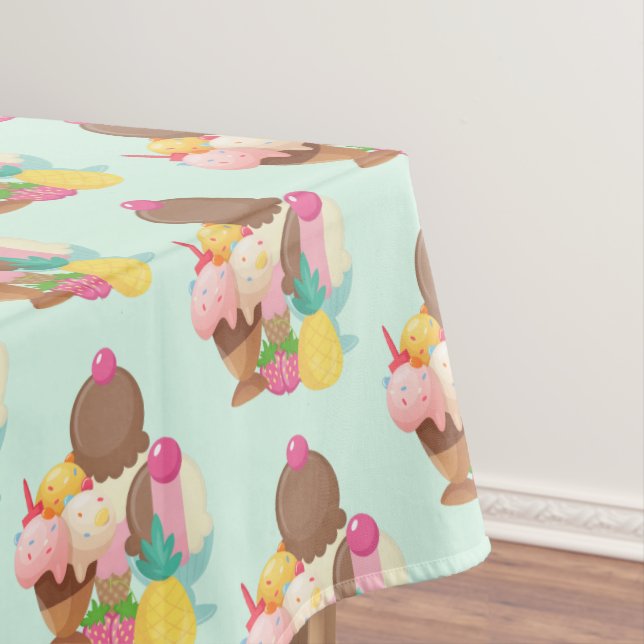 Cute Ice Cream Pattern Tablecloth (In Situ)