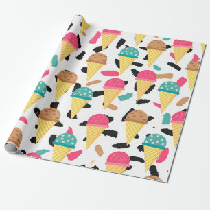 Cute Ice Cream Pattern Wrapping Paper