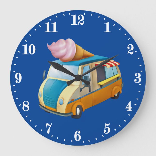 Cute ice cream truck decor large clock (Front)