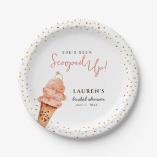 Cute Ice cream with Sprinkles Bridal Shower Paper Plate
