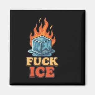 Cute Ice Cube On Fire Ice Protest Deportation  Magnet