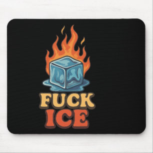 Cute Ice Cube On Fire Ice Protest Deportation Mouse Pad