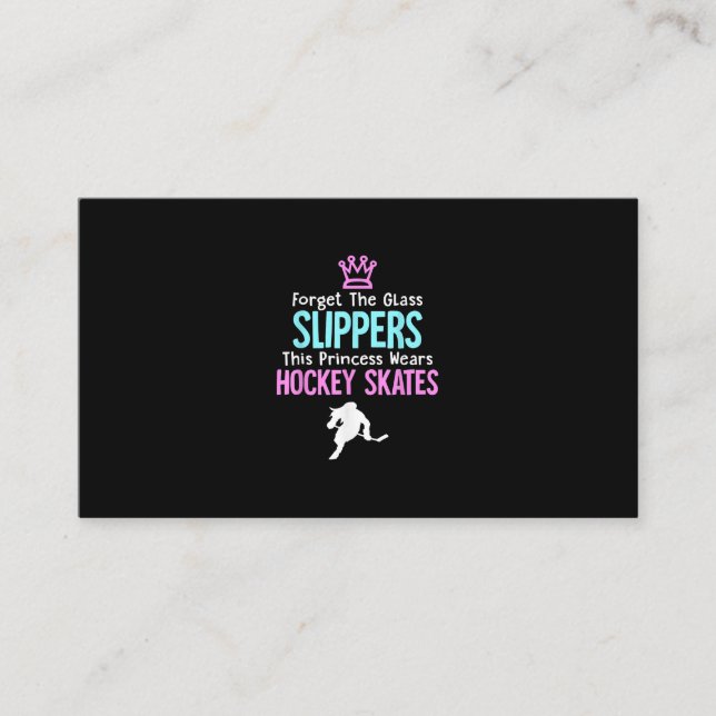 Cute Ice Hockey Girls Gift Women Quote Business Card (Front)