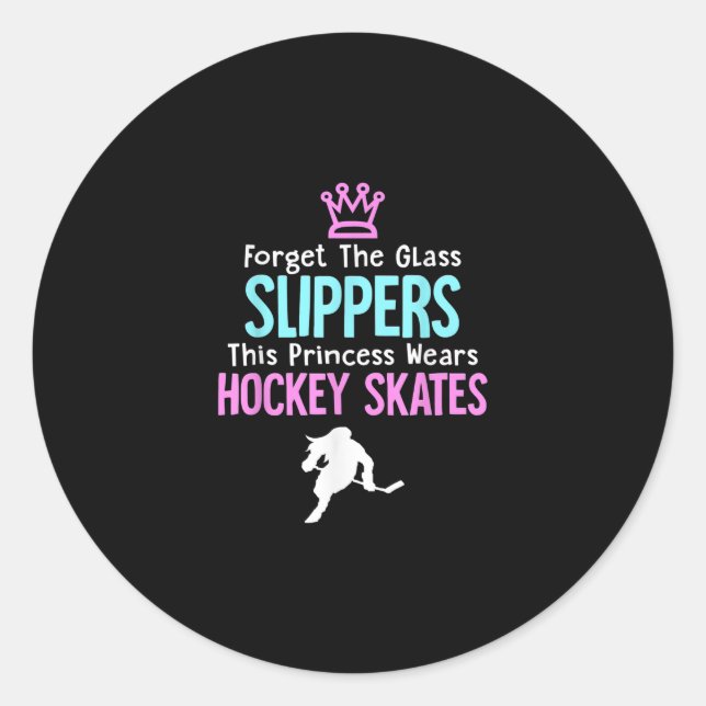 Cute Ice Hockey Girls Gift Women Quote Classic Round Sticker (Front)