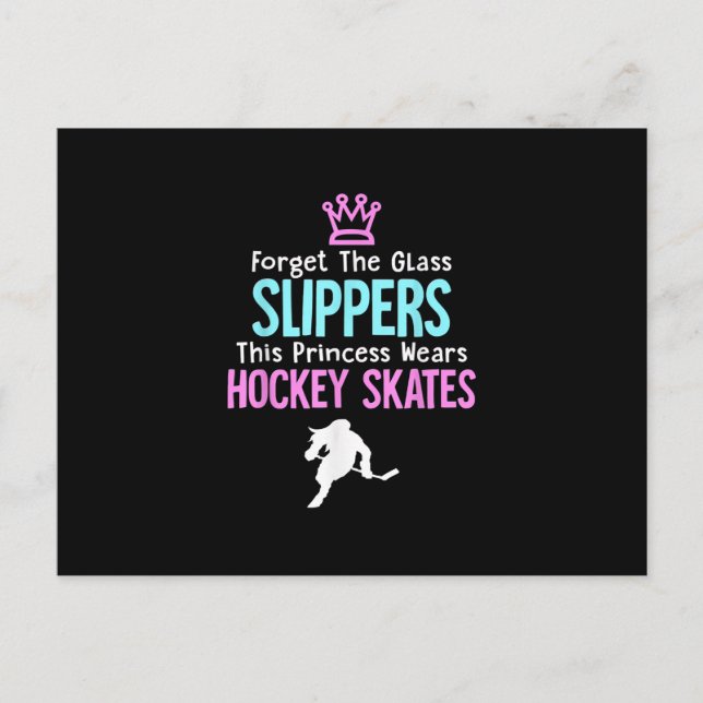 Cute Ice Hockey Girls Gift Women Quote Invitation Postcard (Front)