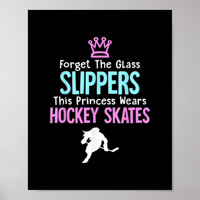 Cute Ice Hockey Girls Gift Women Quote Poster (Front)