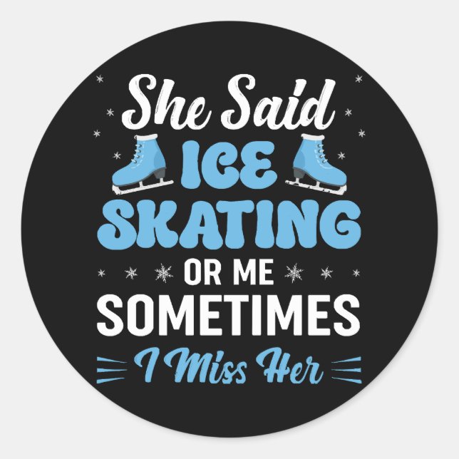 Cute Ice Rink Synchronised is Calling Classic Round Sticker (Front)
