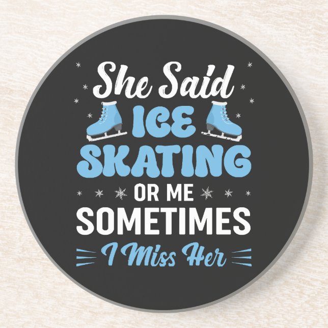 Cute Ice Rink Synchronised is Calling Coaster (Front)