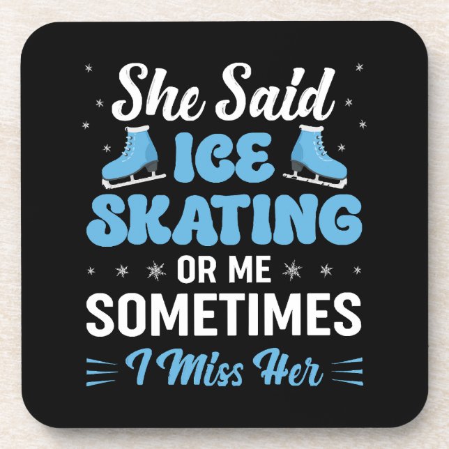 Cute Ice Rink Synchronised is Calling Coaster (Front)