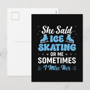 Cute Ice Rink Synchronised is Calling Holiday Postcard