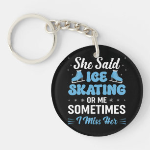 Cute Ice Rink Synchronised is Calling Key Ring