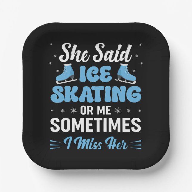 Cute Ice Rink Synchronised is Calling Paper Plate (Front)