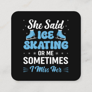 Cute Ice Rink Synchronised is Calling Square Business Card