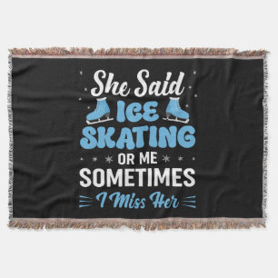 Cute Ice Rink Synchronised is Calling Throw Blanket