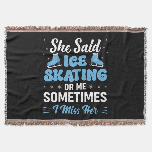 Cute Ice Rink Synchronised is Calling Throw Blanket (Front)