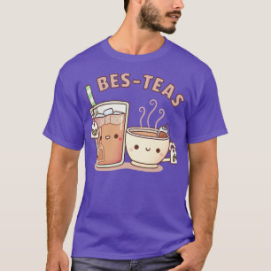 Cute Iced Tea and Hot Tea Bes Teas Bestie Pun T-Shirt