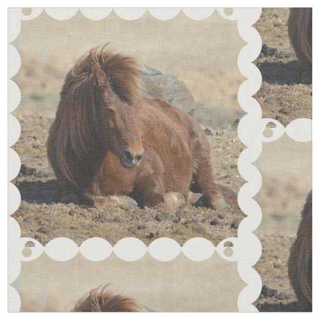 Cute Icelandic Horse Fabric (Close Up)