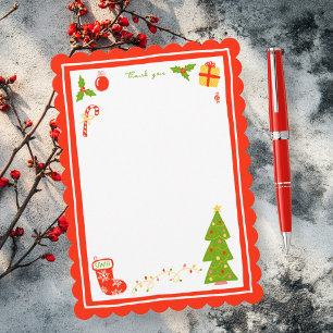 Cute Icons Christmas Holiday CUSTOM Personalized  Thank You Card