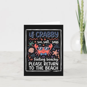 Cute If Crabby Beach Crab With Sungles And Bow Tie Card